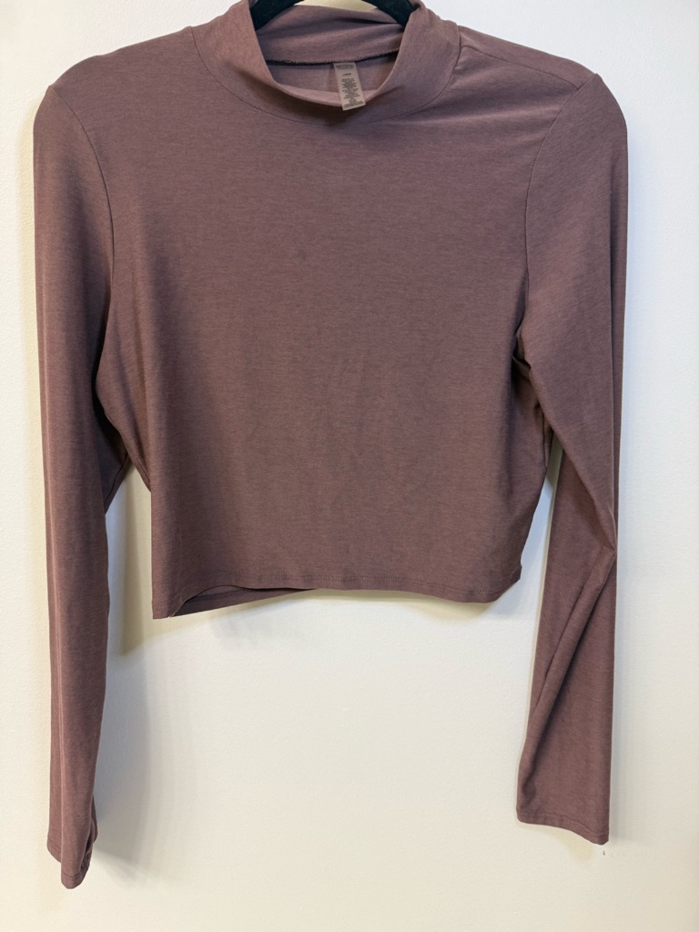 Beyond Yoga Long-Sleeve Cropped Mock Neck Top - Brown Women’s Size brown #159